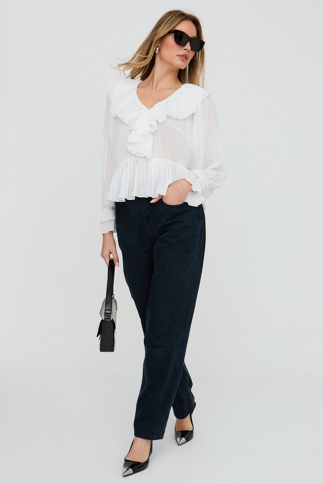 Lily and Lionel Lily and Lionel Women's River All Over Pleats Blouse In White - 3