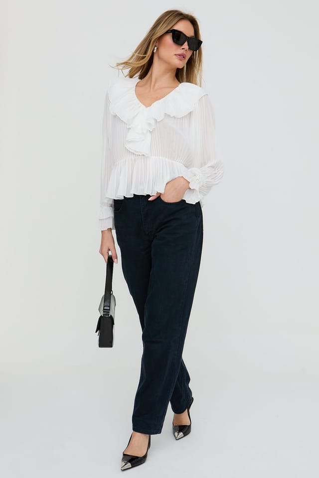 Lily and Lionel Lily and Lionel Women's River All Over Pleats Blouse In White - 3