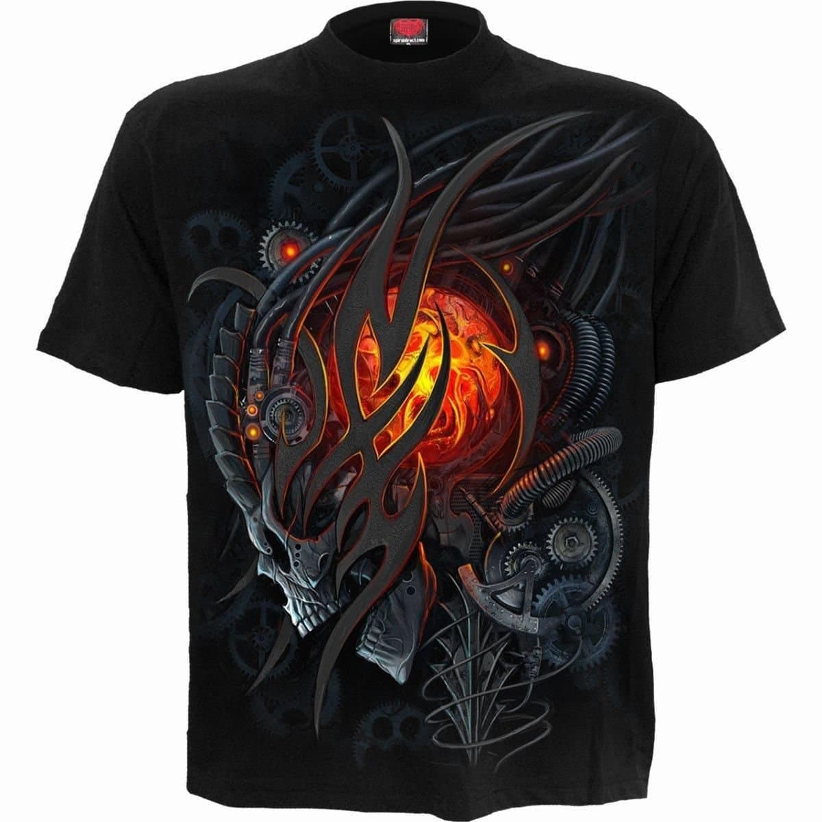 Spiral Spiral Men's STEAMPUNK SKULL - T-Shirt Black