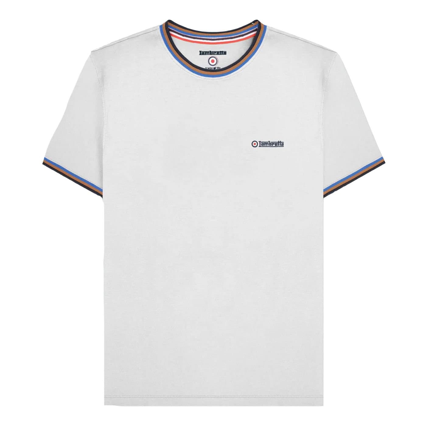 Lambretta Lambretta Men's SS25 Triple Tipped Pique T-Shirt in White