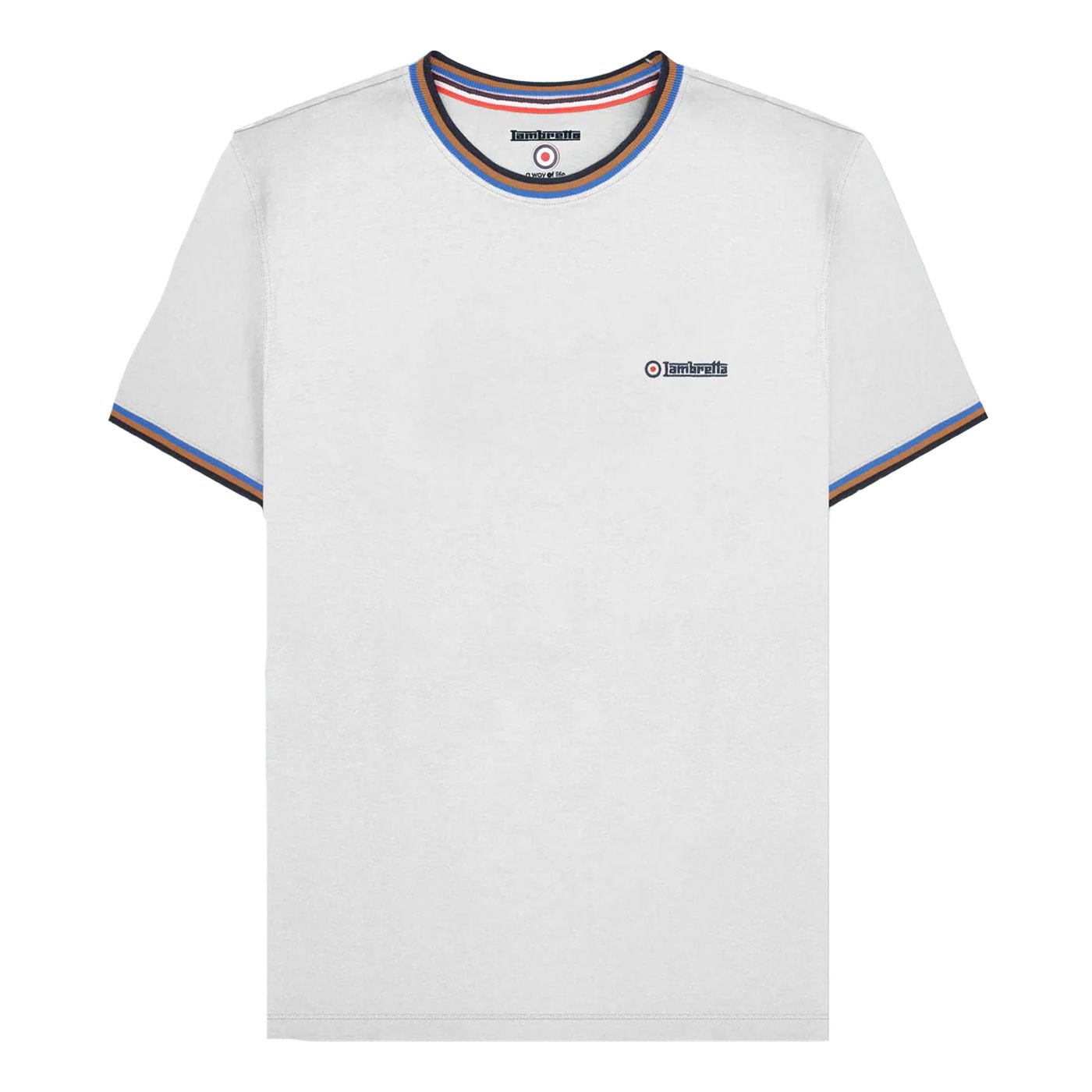 Lambretta Lambretta Men's SS25 Triple Tipped Pique T-Shirt in White - 3