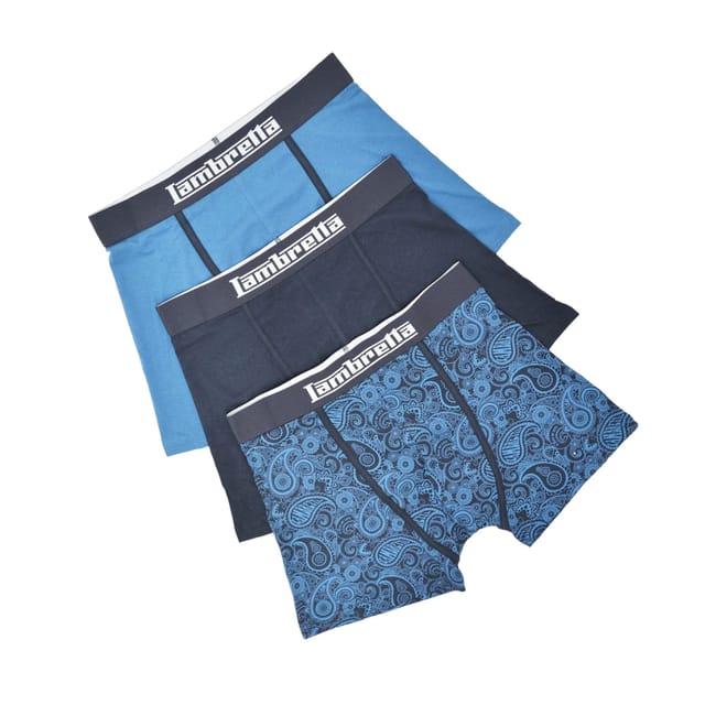Lambretta Lambretta Men's Paisley Boxer Shorts (Pack of 3) in Navy - 2