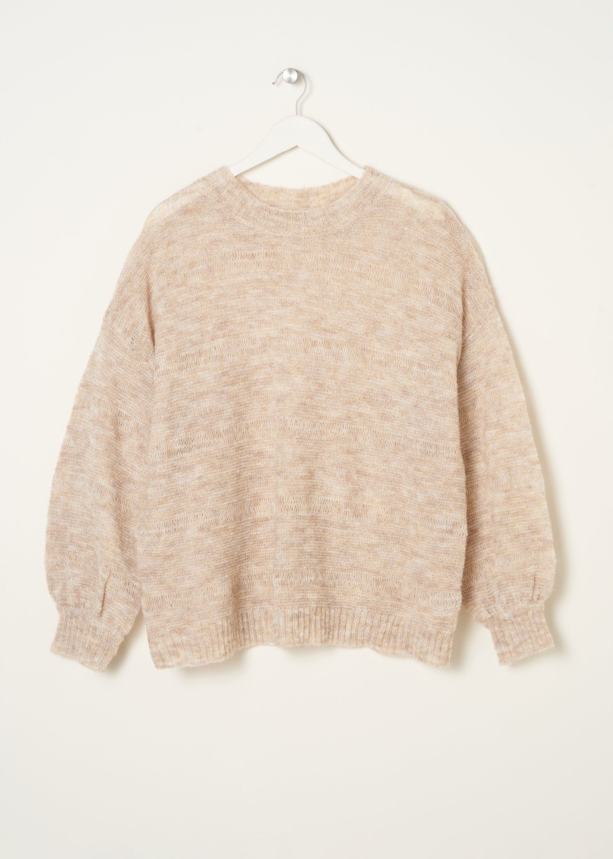 Truly Truly Women's Oatmeal Open Knit Jumper in Beige - 3