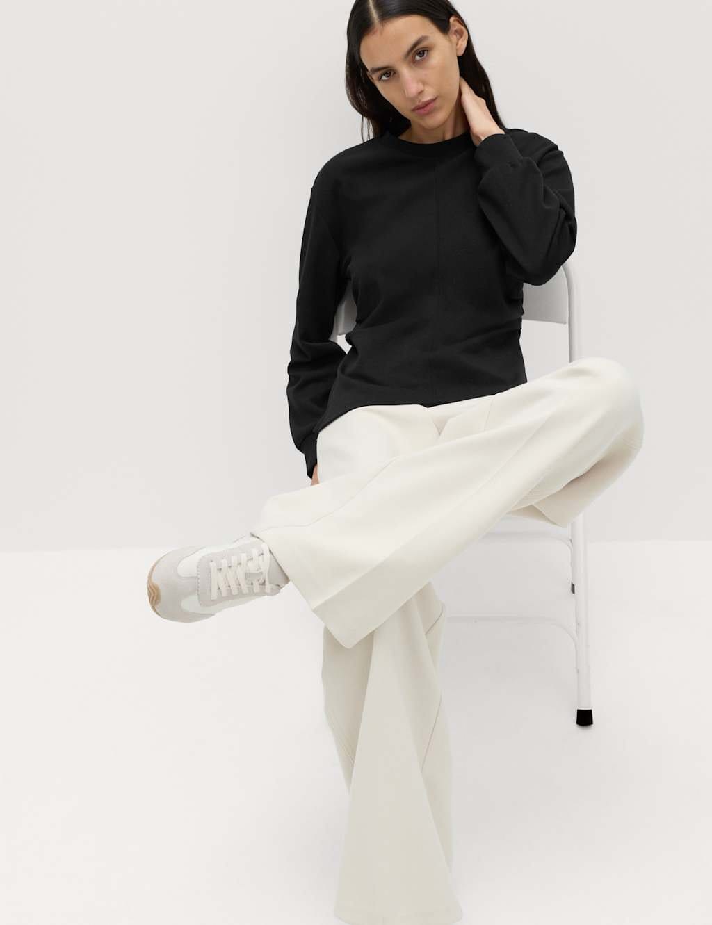 M&S Black Cotton Blend Sweatshirt