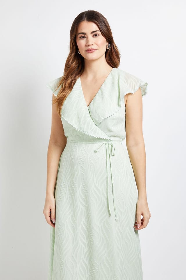 Wallis Wallis Women's Floral Burn Out Ruffle Midi Dress in Mint - 2