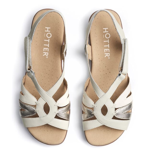 Hotter Hotter Women's Wide Fit 'Flare' Sandals in Cream - 3