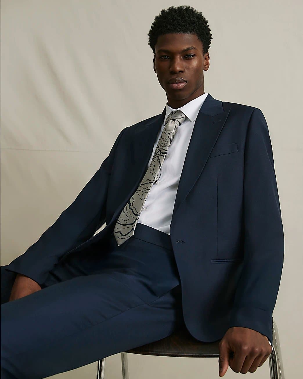 River Island Mens River Island Navy Slim Fit Premium Suit Jacket