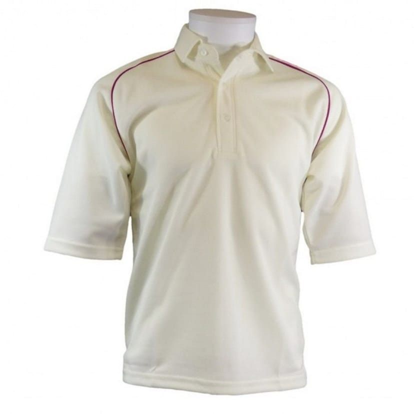 Carta Sport Carta Sport Men's Contrast Piping Cricket Shirt in Off-White - 1