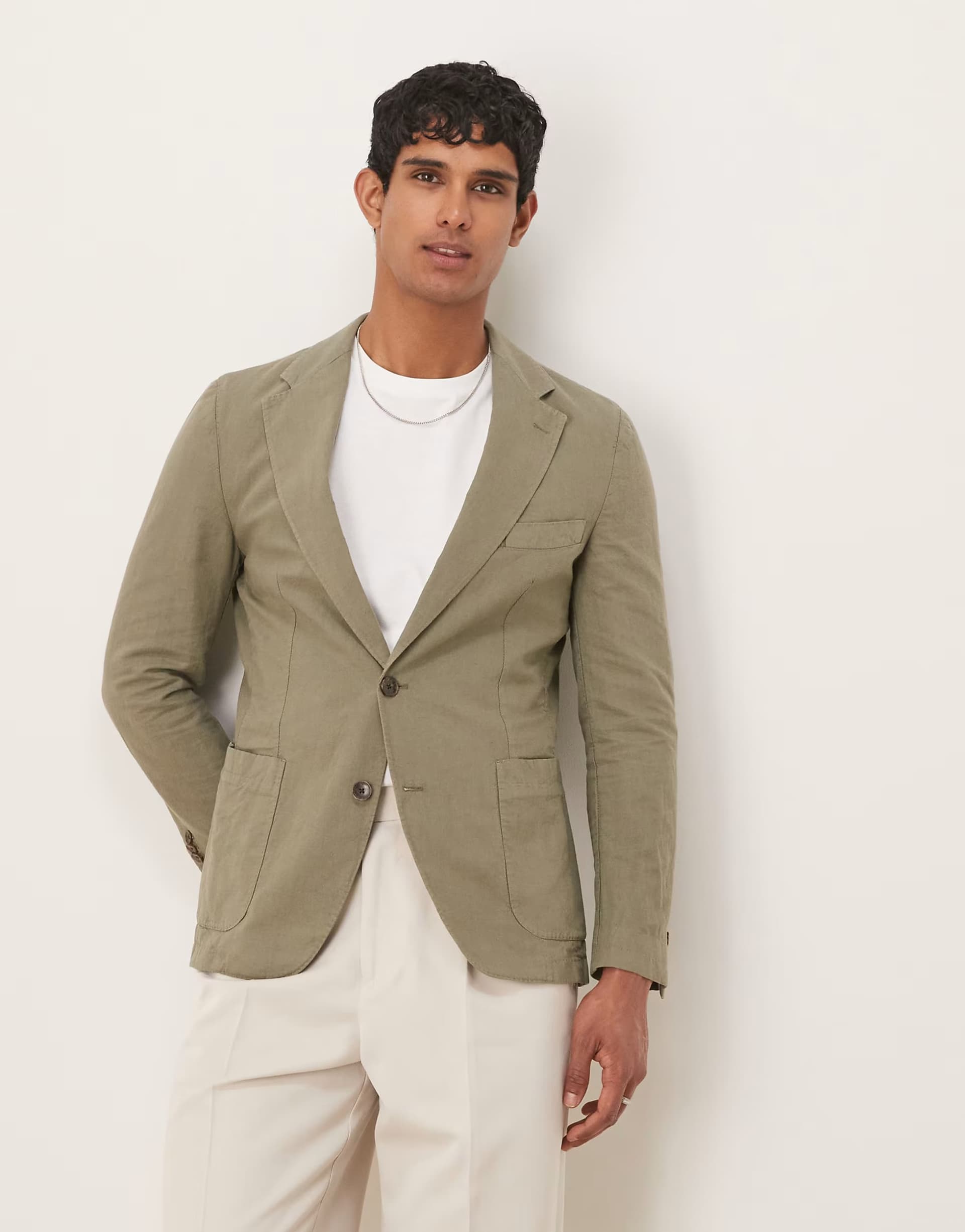 ASOS Scalpers Duomo linen suit blazer in khaki