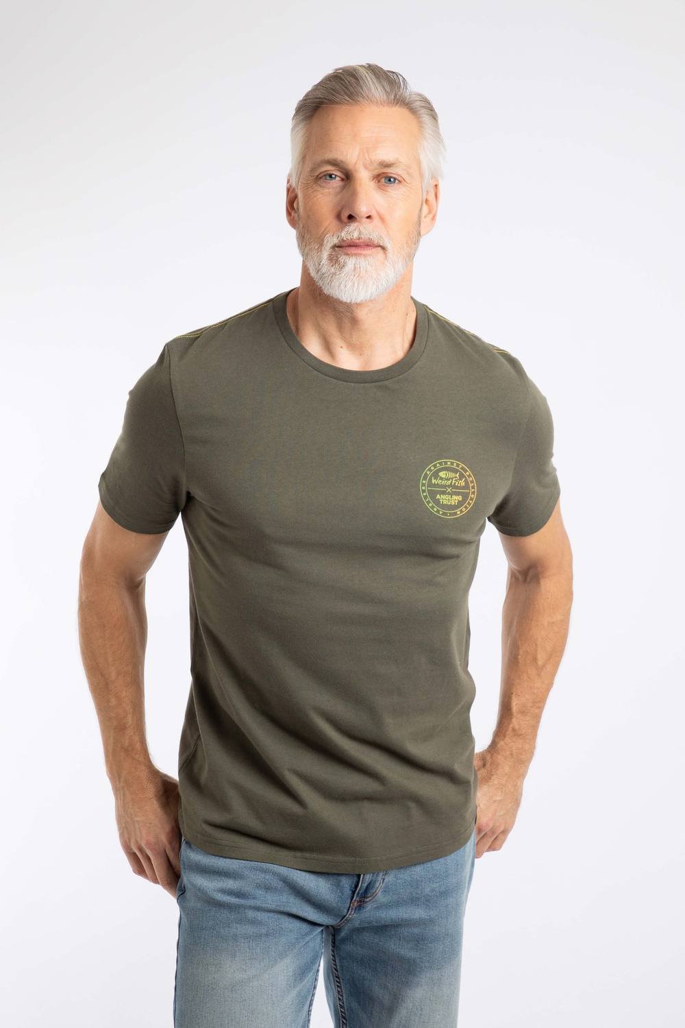 Weird Fish Weird Fish Men's Angling Trust Graphic T-Shirt in Dark Green - 4