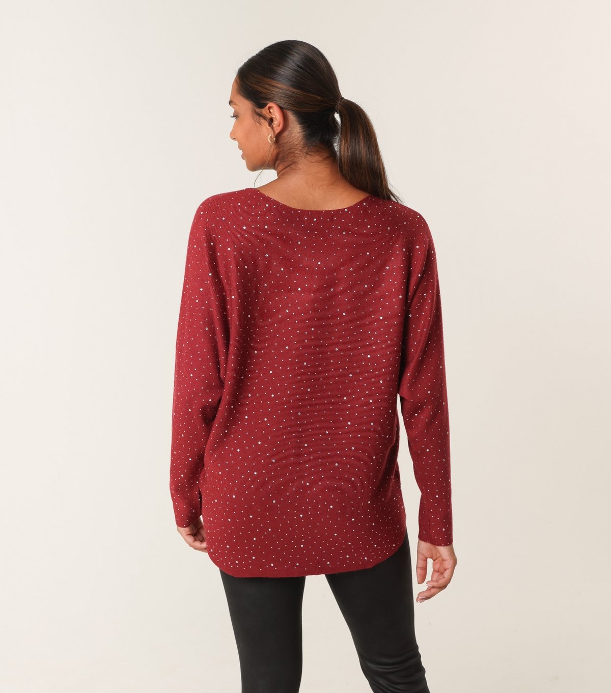 Blue Vanilla Women's Red Rhinestone Embellished Jumper Blue Vanilla New Look - 4