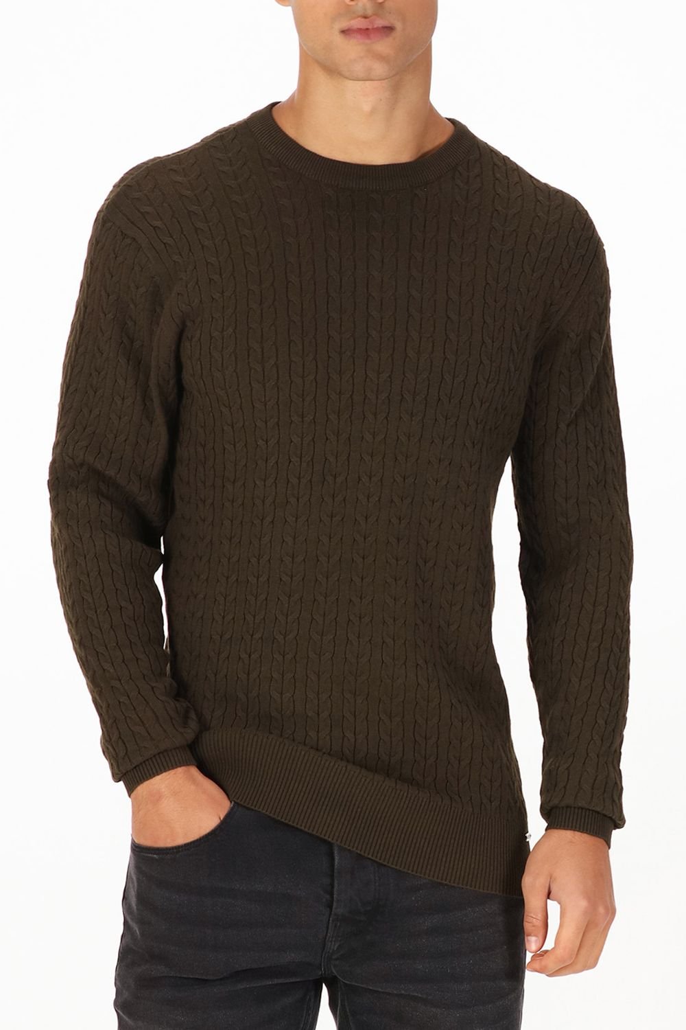 Luke 1977 Luke 1977 Men's The Hamptons Knitted Jumper in Dark Green - 3