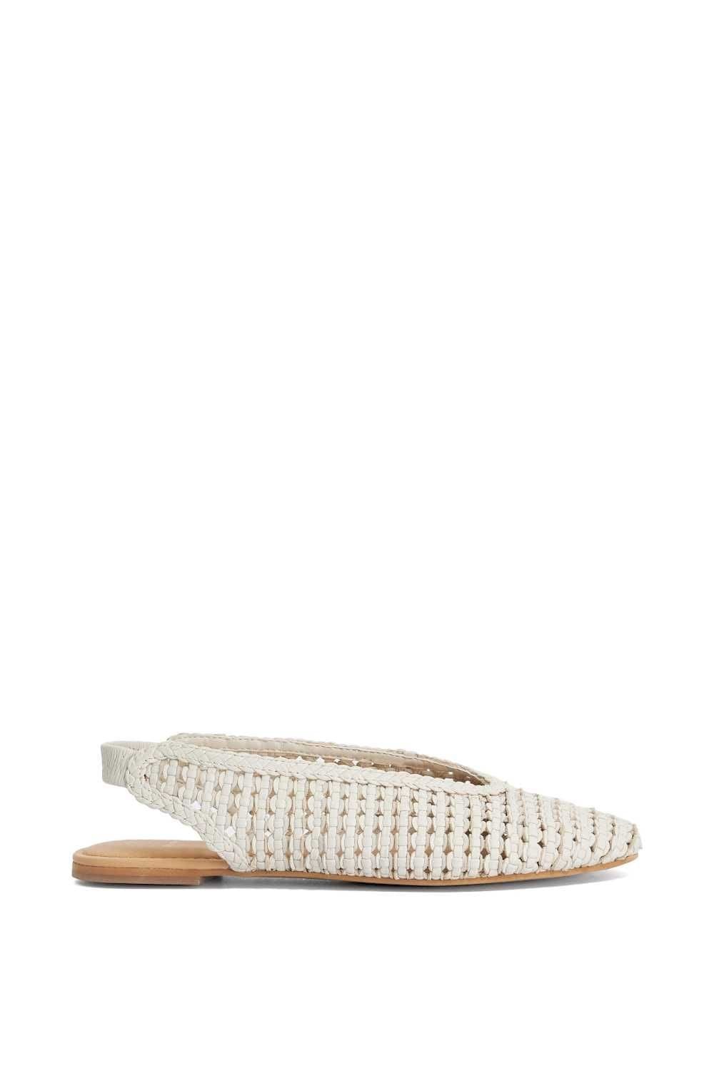 Dune London Dune London Women's 'Hollianne' Leather Ballet Pumps in White
