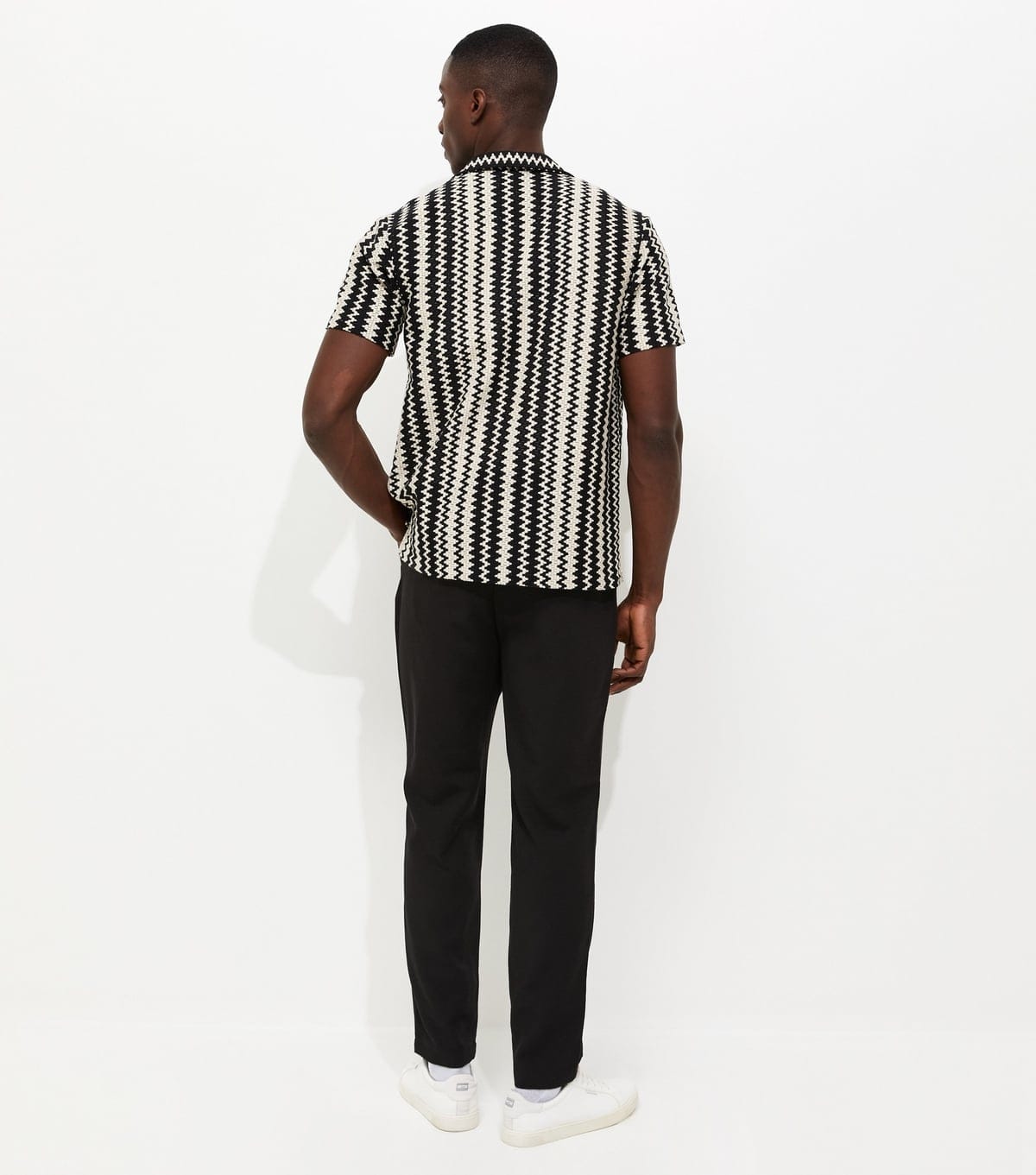 New Look Men's Black Slim Linen Look Chino Trousers New Look - 4