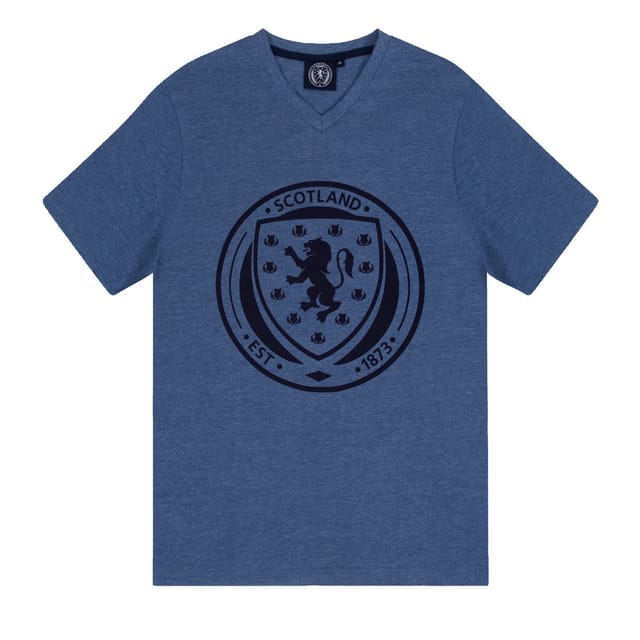 Scottish FA Scottish FA Men's Adults Short Pyjama Set in Mid Blue - 3