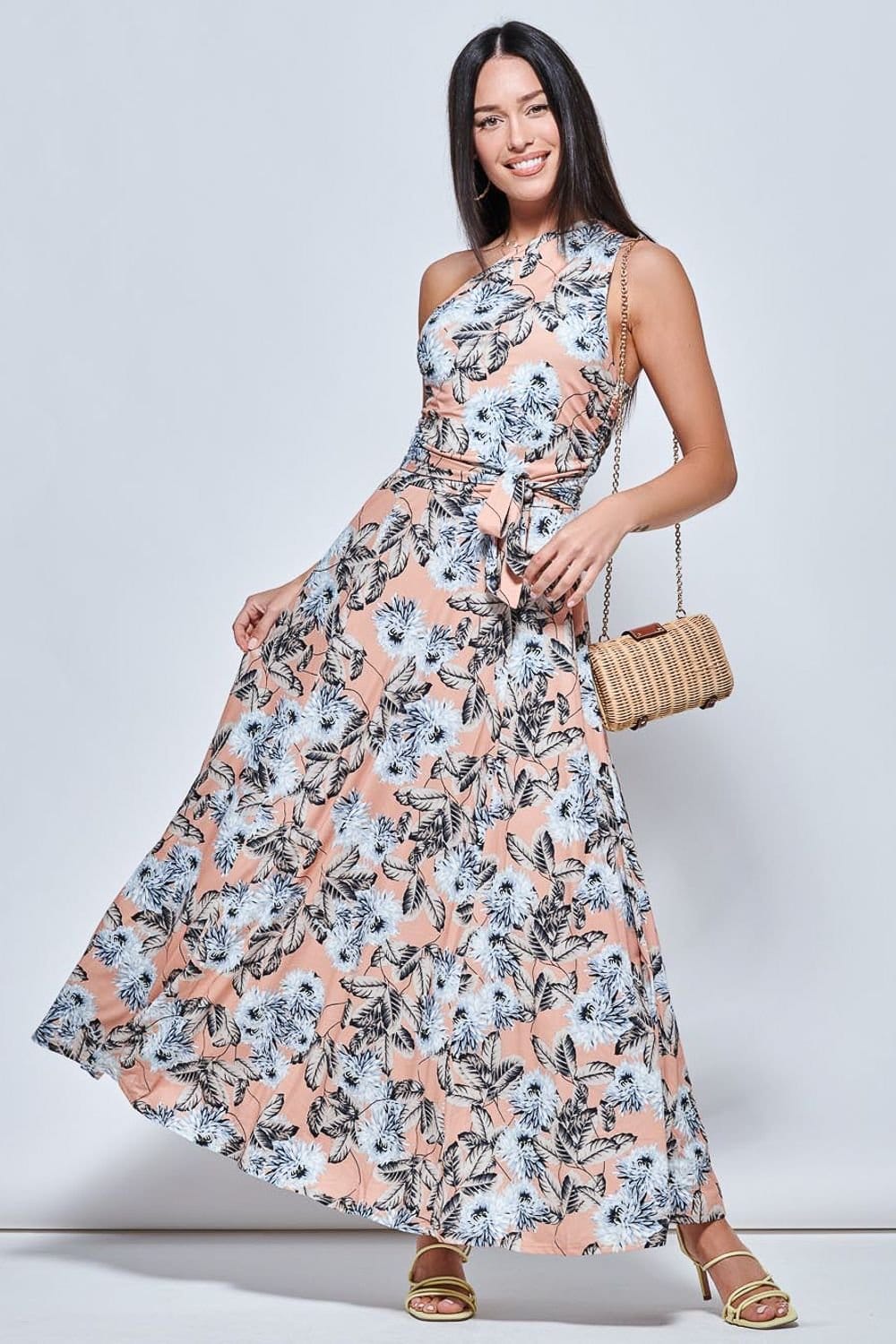 Jolie Moi Multicolor One Shoulder Jersey Dress