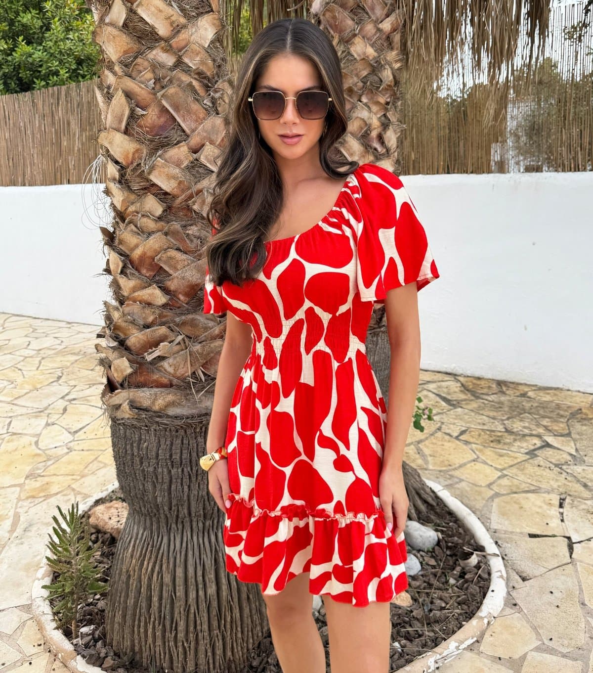 AX Paris Women's Red Butterfly Sleeve Frill Hem Mini Dress AX Paris New Look