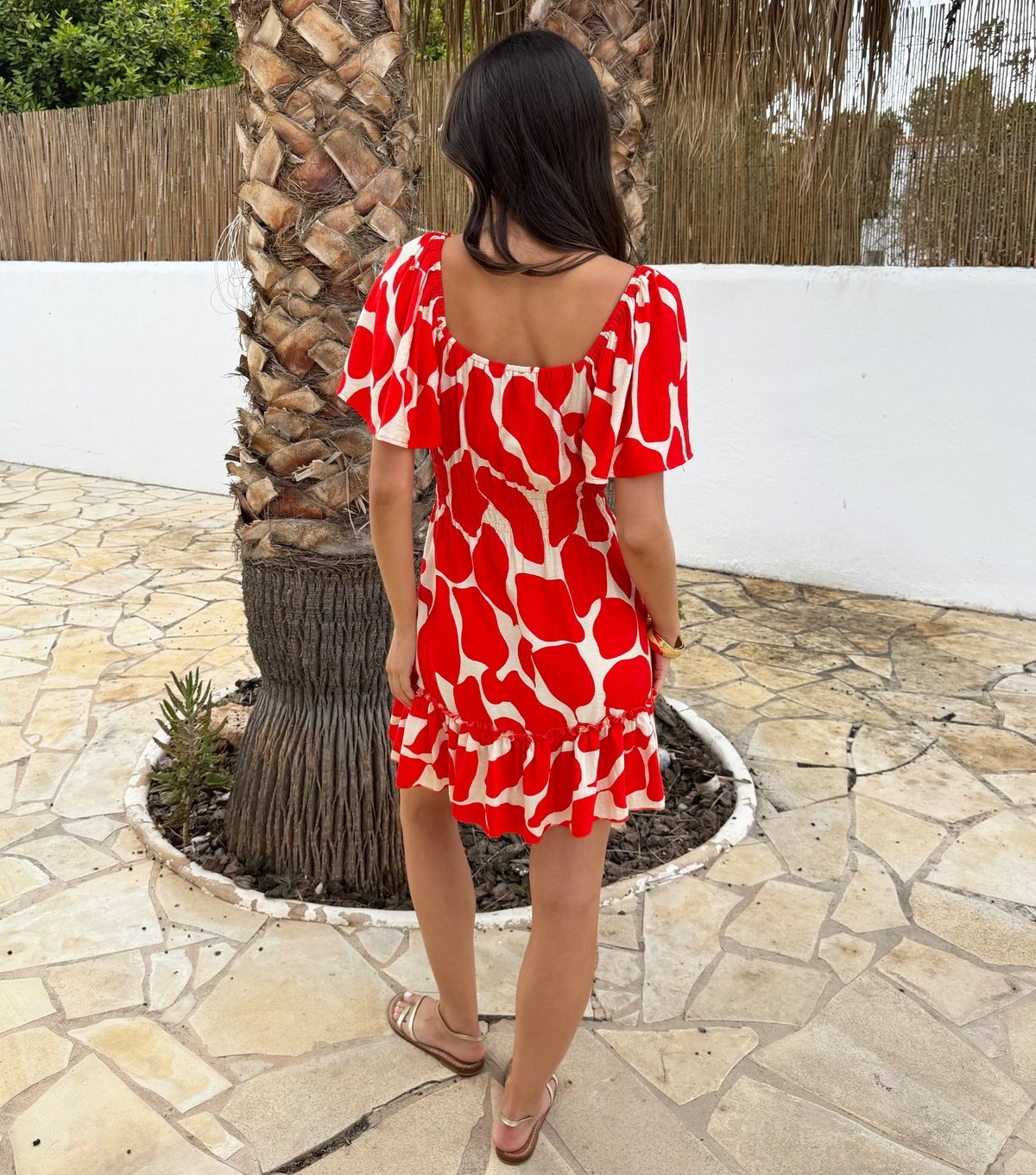 AX Paris Women's Red Butterfly Sleeve Frill Hem Mini Dress AX Paris New Look - 3