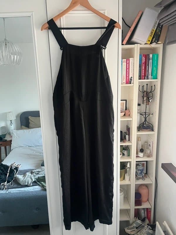 ASOS ASOS silky black dungarees size 6 jumpsuit
