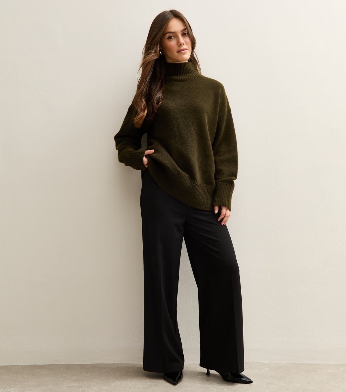 New Look Women's Petite Black Wide Leg Trousers New Look