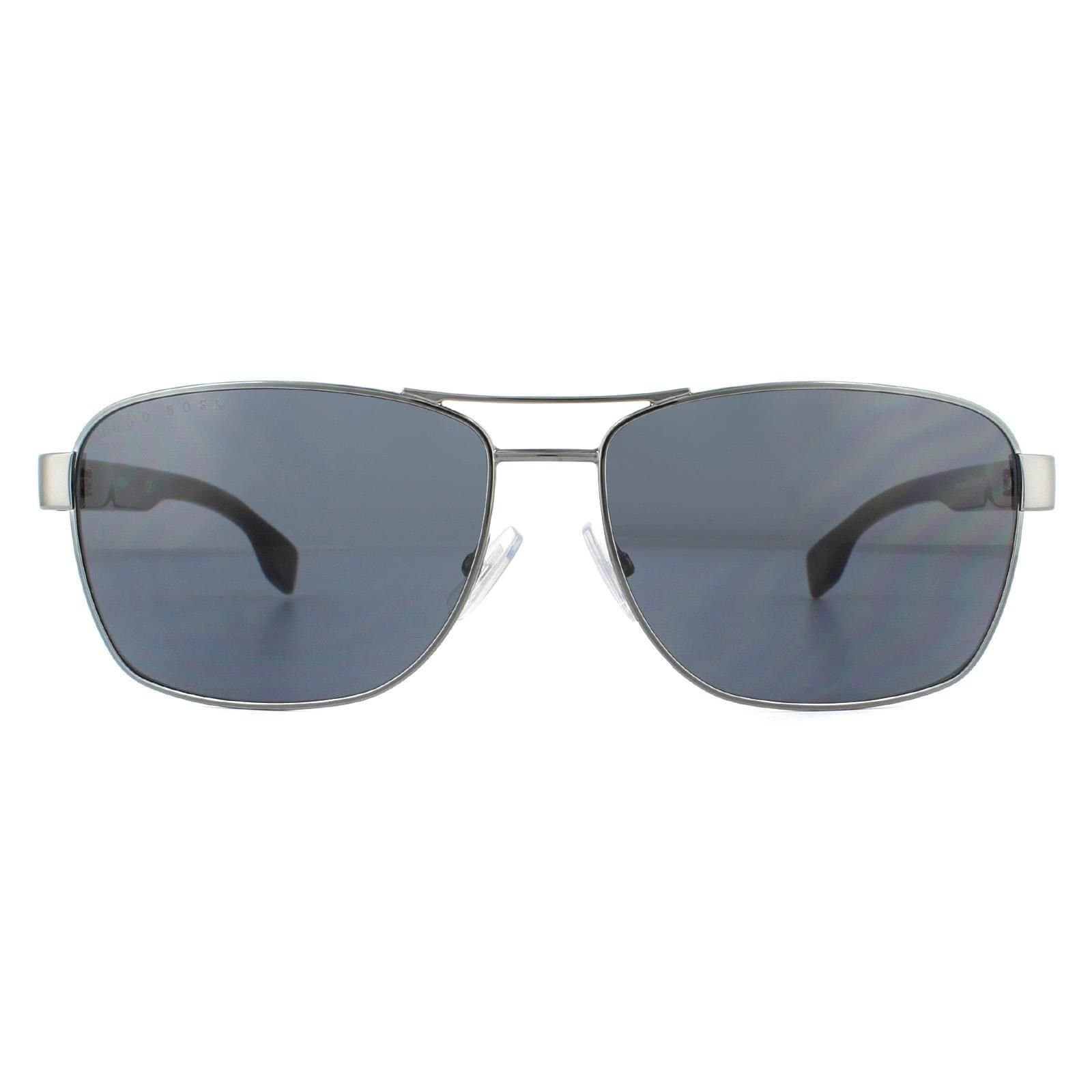 Hugo Boss Hugo Boss Men's Rectangle Dark Ruthenium Grey BOSS 1240/S Sunglasses