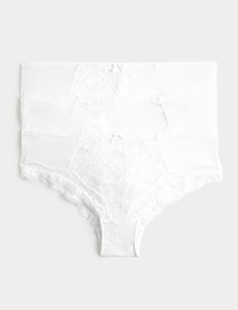 Marks & Spencer M&S 3 Pack Jasmine All Over Lace Hipster Knickers White - 1