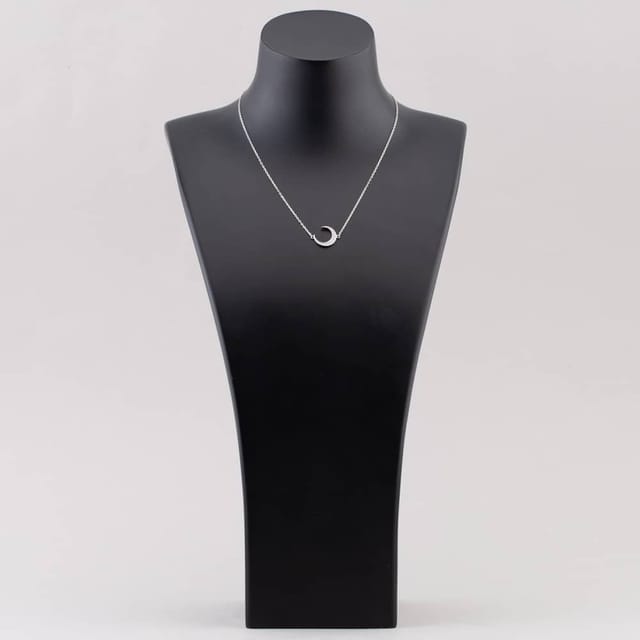 T.H.Baker T.H.Baker Women's Sterling Silver Cubic Zirconia Crescent Moon Necklace N611070 - 2