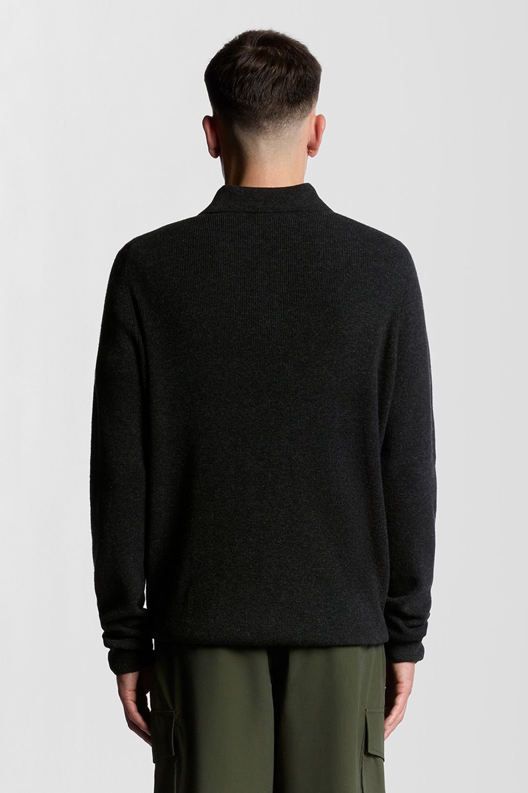 Lyle & Scott Lyle & Scott Men's Lambswool Blend Rugby Jumper Jet Black Marl - 4