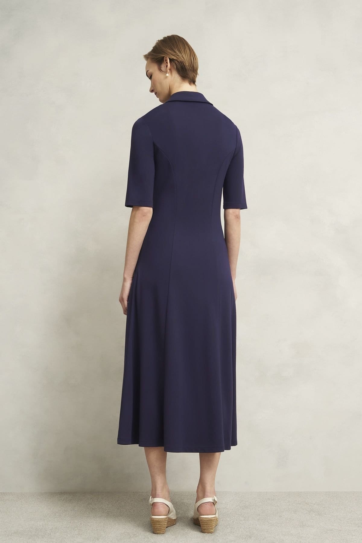 Hobbs London Hobbs London Women's Azaria Midi Dress in Dark Navy - 4