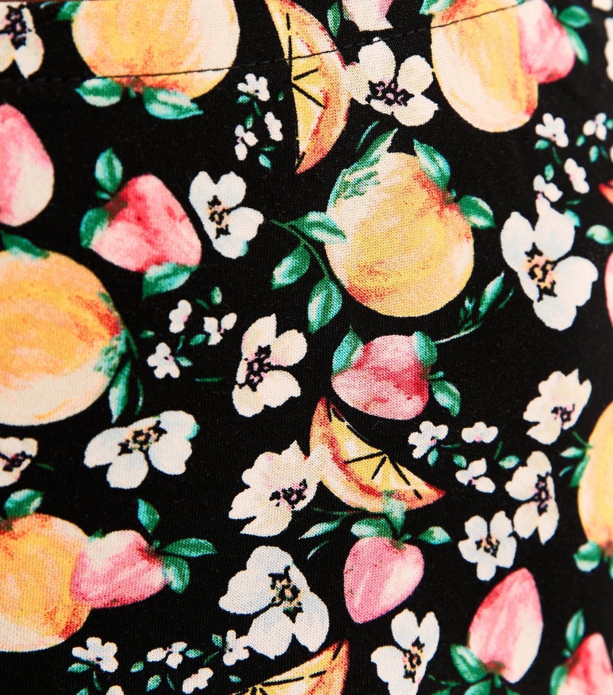 New Look Women's Black Fruit Print Bias Cut Midi Skirt New Look - 4