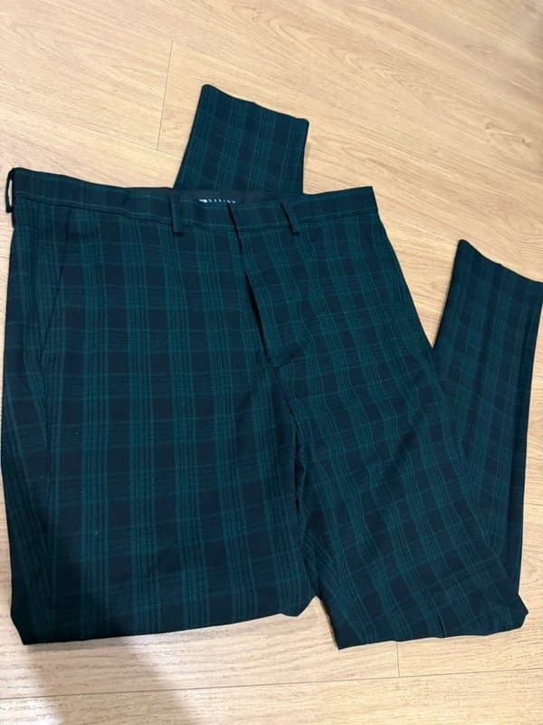 ASOS Green tartan suit trousers 34L