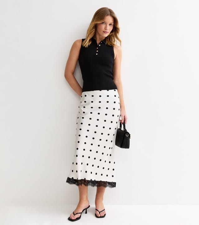 New Look Women's Black Compact Knit Ribbed Polo Vest New Look - 3