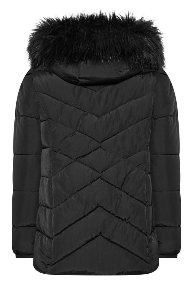 Yours Yours Women's Short Padded Coat in Black - 3