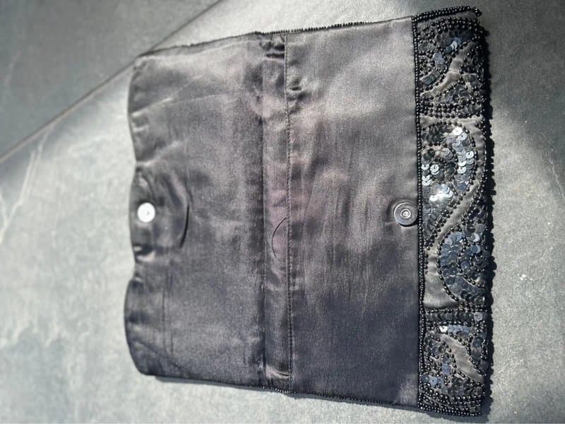 New Look vintage old label new look sequin purse / clutch in black
