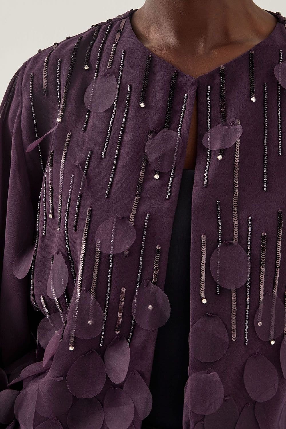 Monsoon Monsoon Women's Cassidy Sparkle Jacket Purple - 4