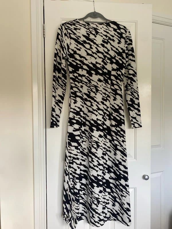New Look Black & White Ruched Midaxi dress - 10