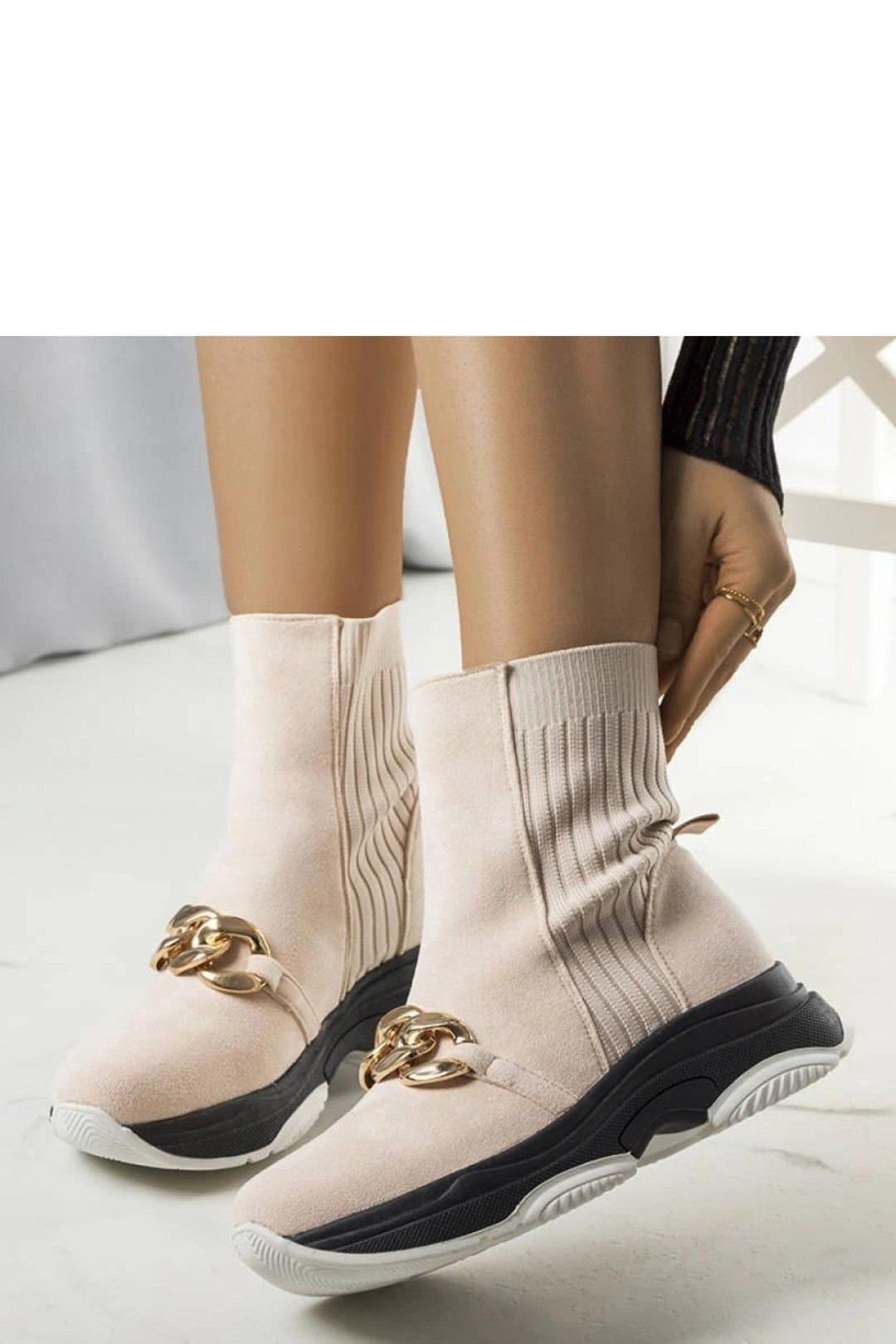 Love Lace Love Lace Women's Insulated Faux Suede Slip On Boots with Rubber Sole & Chain in Beige