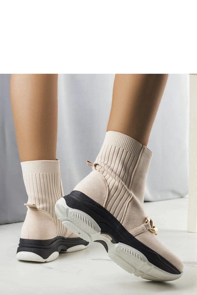 Love Lace Love Lace Women's Insulated Faux Suede Slip On Boots with Rubber Sole & Chain in Beige - 2