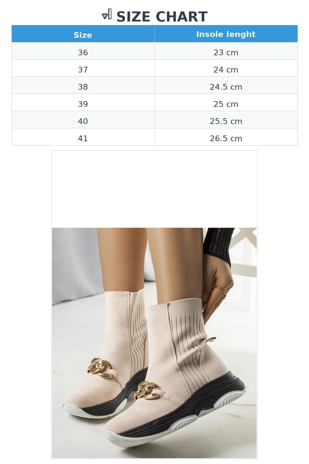 Love Lace Love Lace Women's Insulated Faux Suede Slip On Boots with Rubber Sole & Chain in Beige - 4