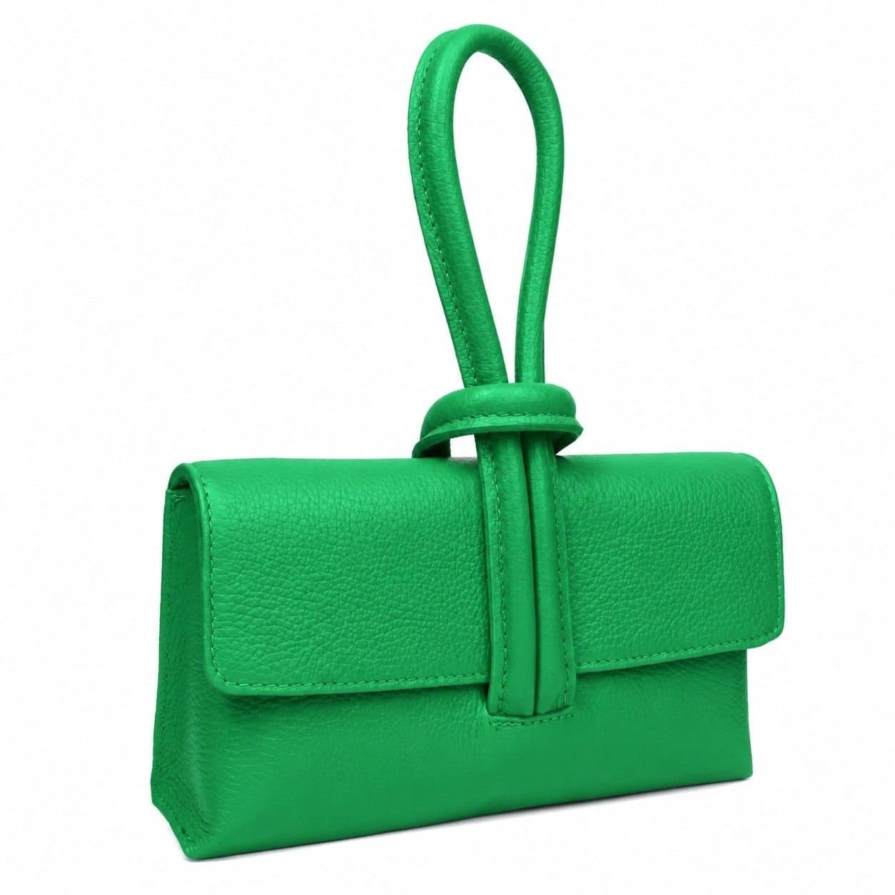 Woodland Leathers Woodland Leathers Women's Women's Italian Leather Convertible Clutch Bag in Green