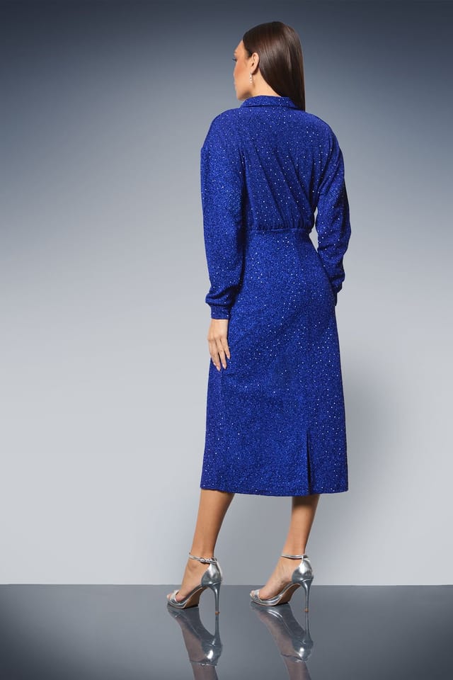 Debenhams Debenhams Women's Hot Fix Jersey Shirt Dress in Blue - 3