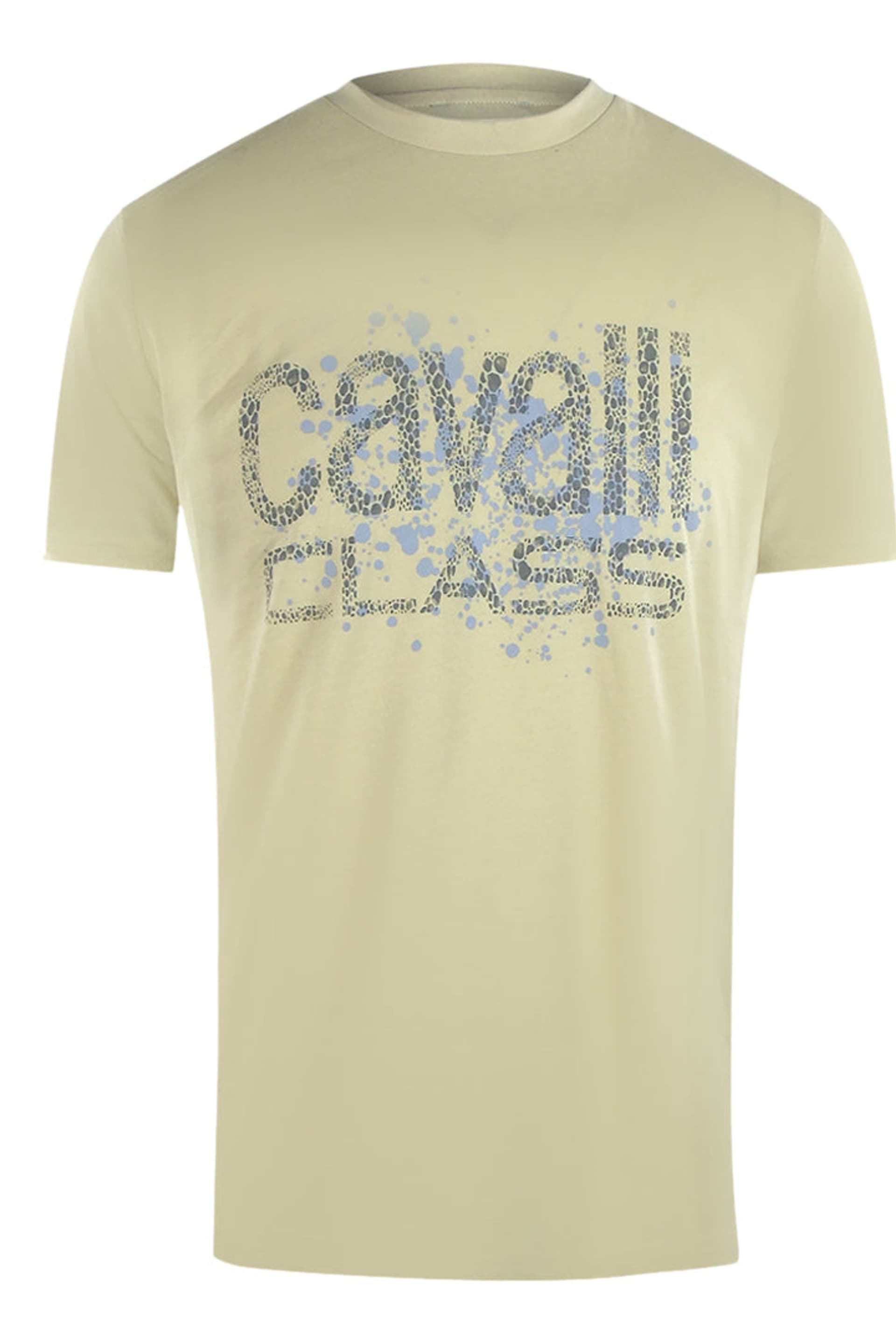 Cavalli Class Cavalli Class Men's Short Sleeve T-shirt in Ecru