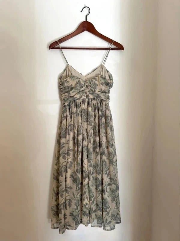 ASOS ASOS Beautiful Blue Rose Floral Vintage Style Tulle Wedding Guest Summer Midi Dress 6