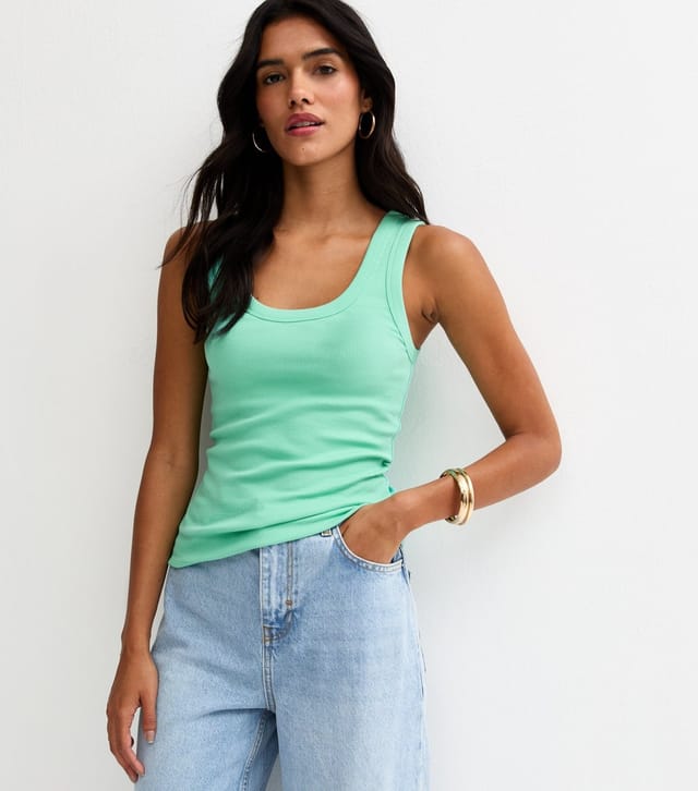 New Look Women's Turquoise Wide Trim Scoop Vest Top New Look - 2