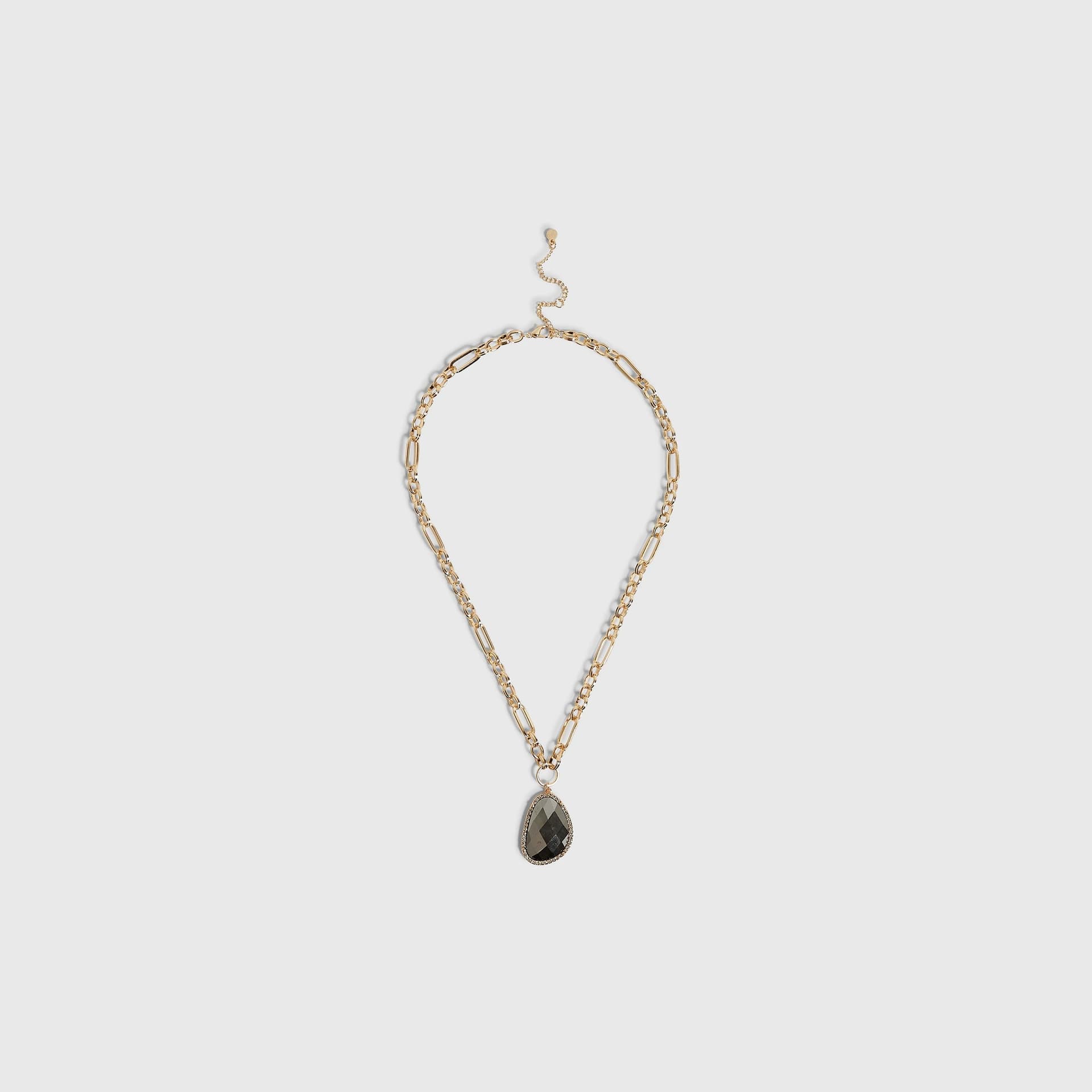 River Island River Island Womens Gold Irregular Stone Pendant Necklace