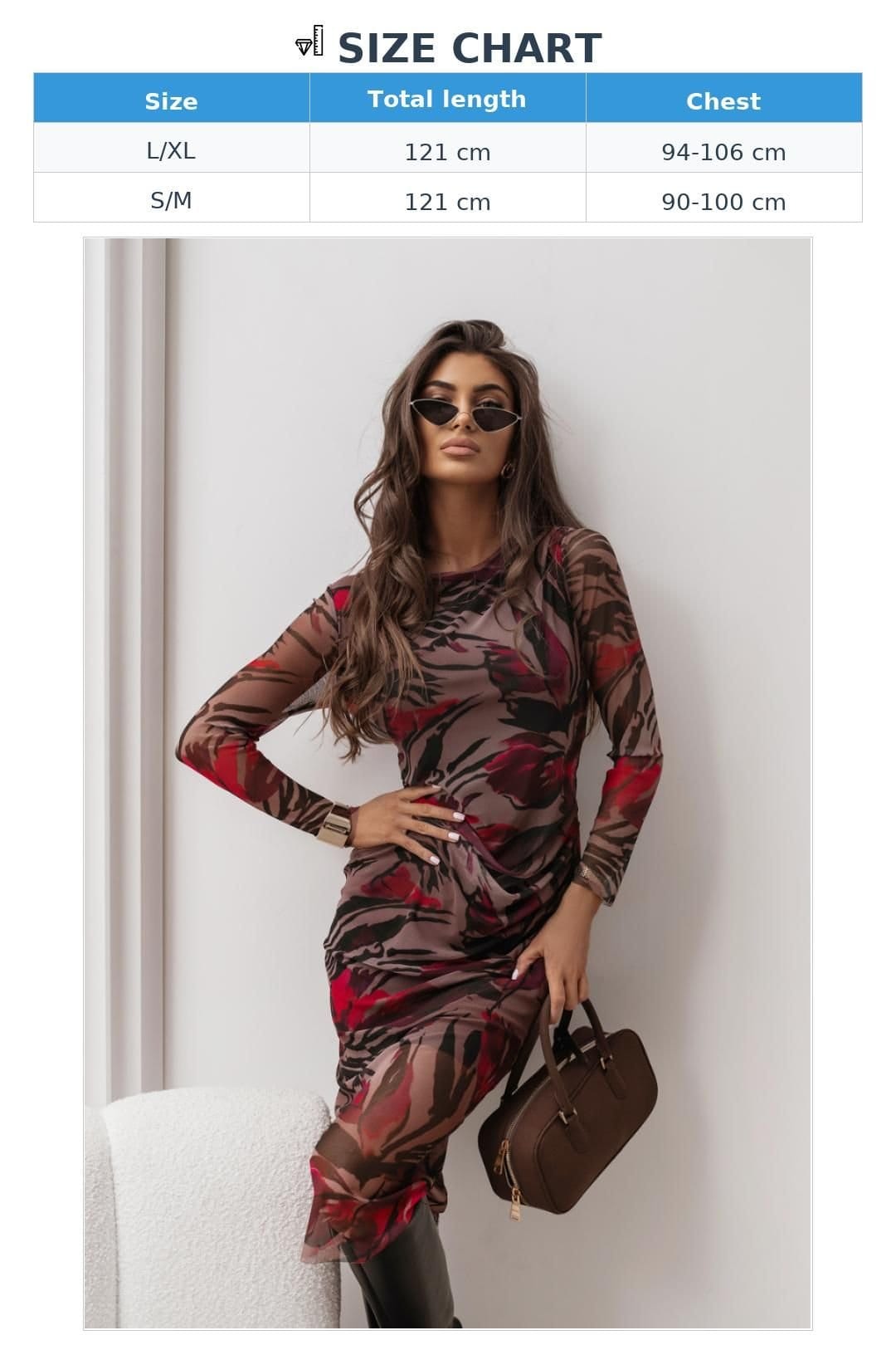 Love Lace Love Lace Women's Elegant Tulle Midi Dress Red Leaf Shade - 4