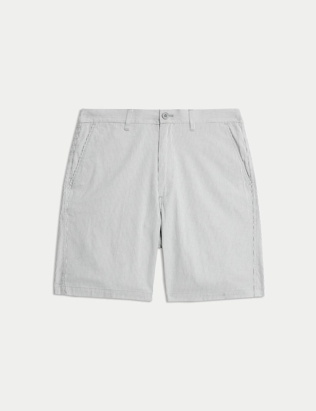 Marks & Spencer M&S Half-Elasticated Waist Chino Shorts Grey Mix