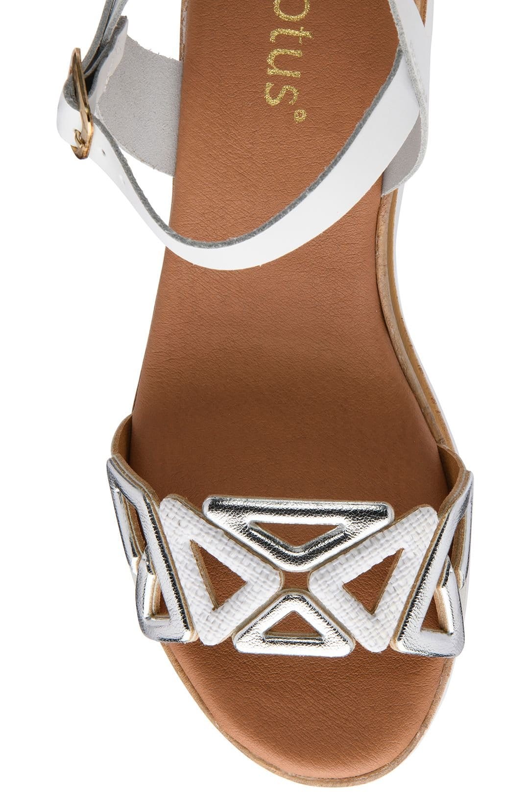 Lotus Lotus Women's 'Ariah' Leather Wedge Sandals in White - 4