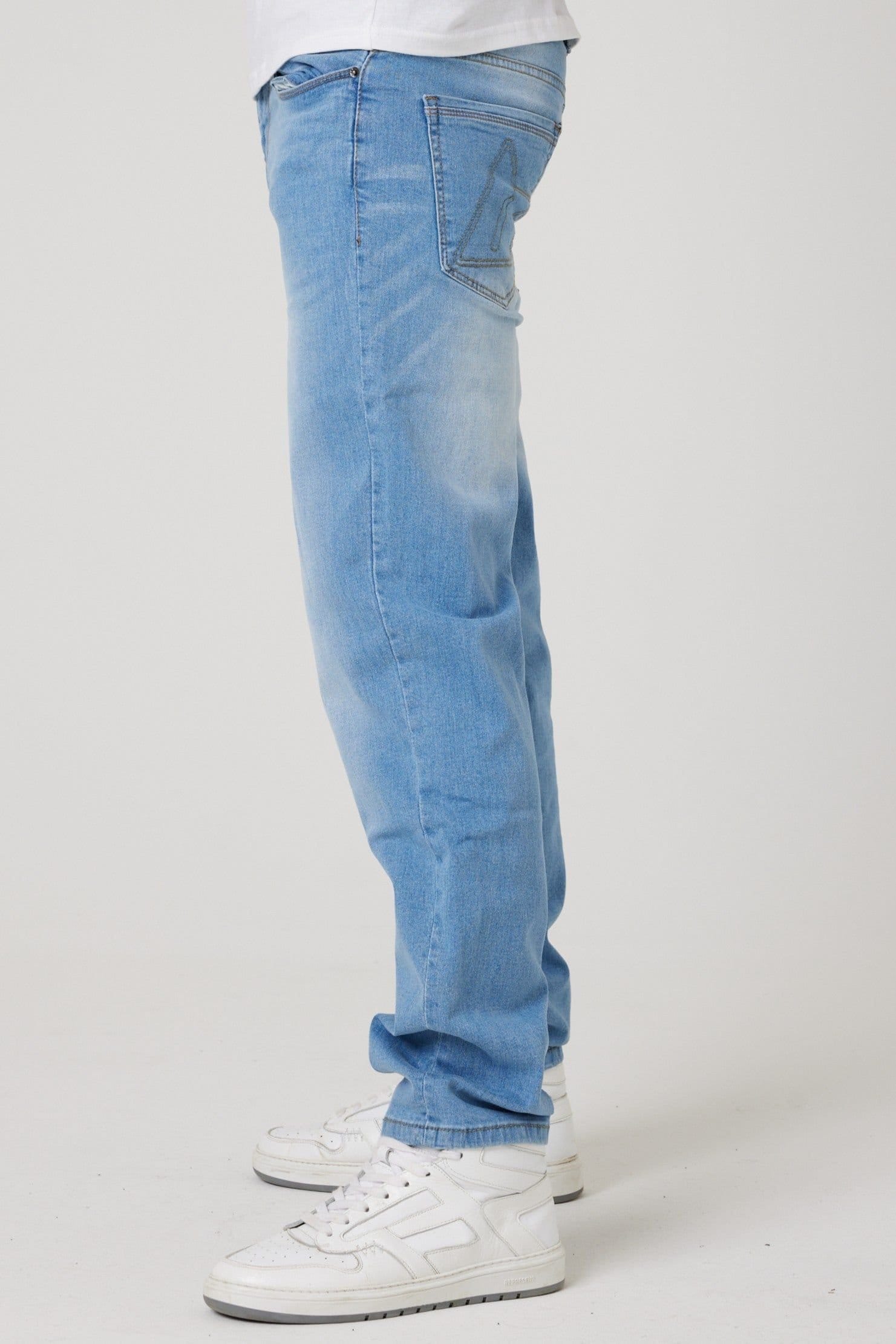 BCouture BCouture Men's Straight Fit Stretch Denim Jeans in Light Blue - 4