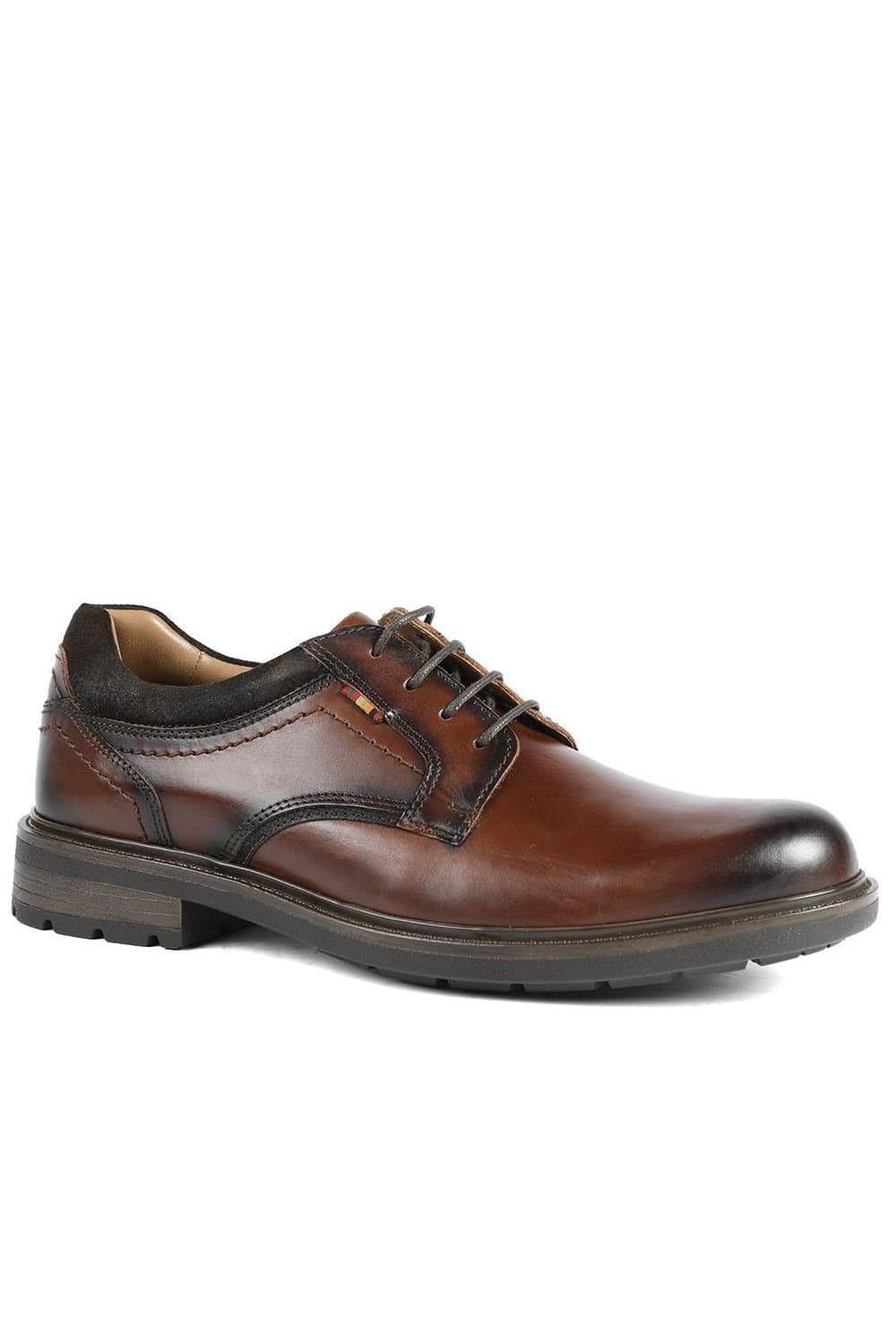 Pavers Pavers Men's Brown Leather Lace-Up Shoes